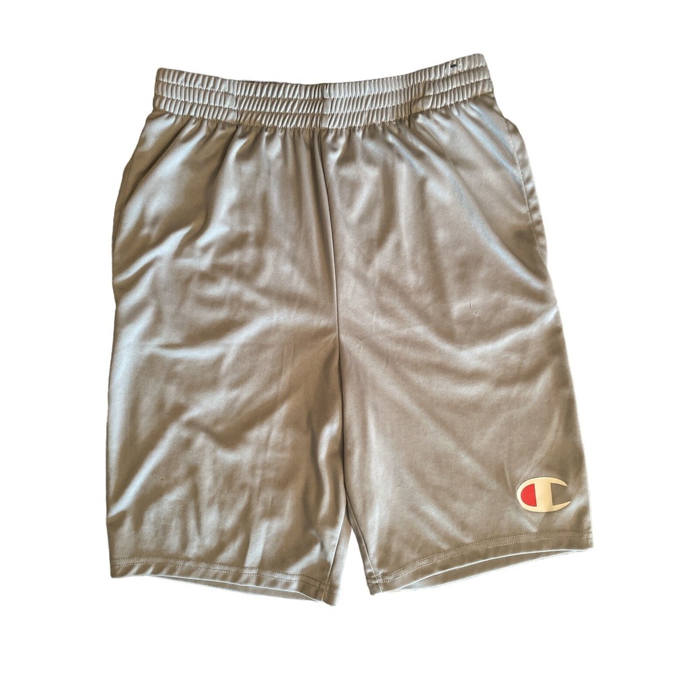 Champion Youth Athletic Logo Basketball Shorts with Pockets Gray Boys Size 18/20